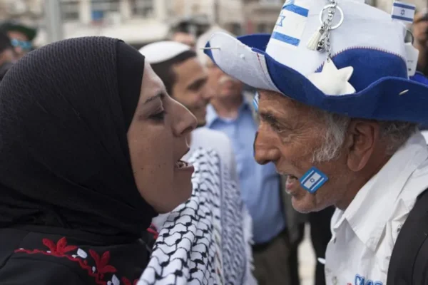 Palestinians fleeing their homes during the 1948 Arab-Israeli War, marking the Nakba.