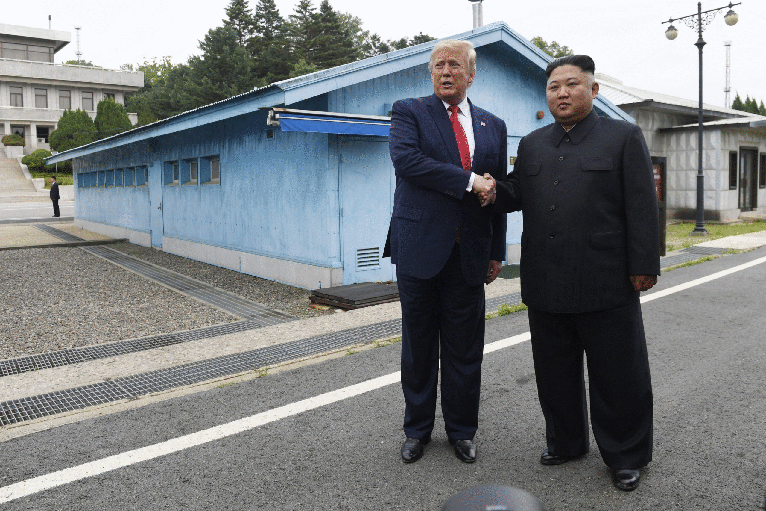 Donald Trump and Kim Jong Un at a potential diplomatic meeting in Asia.